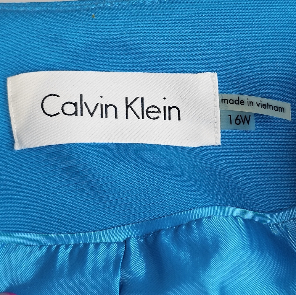 Calvin Klein Turquoise Zip Up Blazer Style Jacket, Women's Plus Size 16 ✨️NWT✨️ - Picture 6 of 9